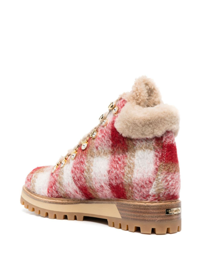 Le Silla St. Moritz Wool Ankle Boots In 111 Rosso