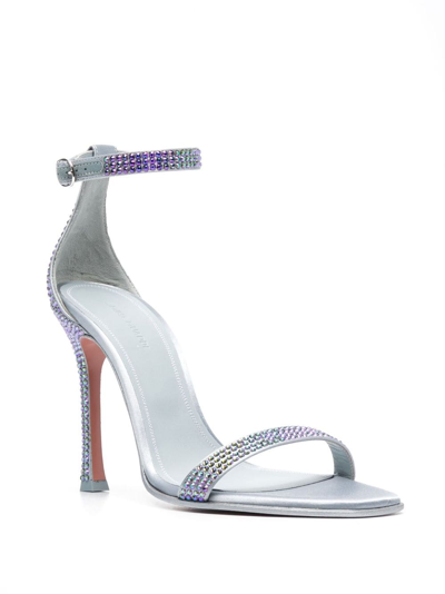 Amina Muaddi Kim 115mm Crystal-embellished Sandals In Grey