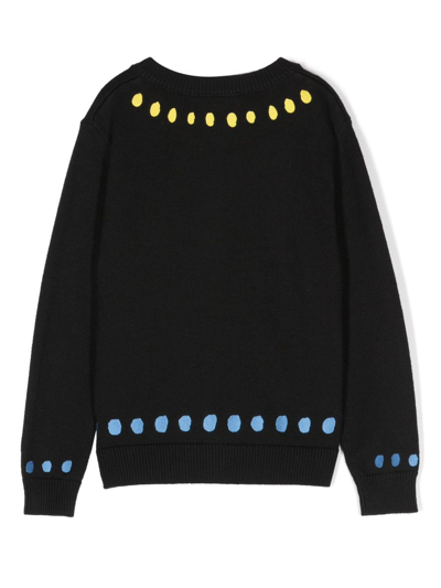 Shop Stella Mccartney Embroidered Knitted Cardigan In Black