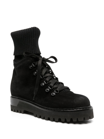 Le Silla St. Moritz Suede Ankle Boots In Black