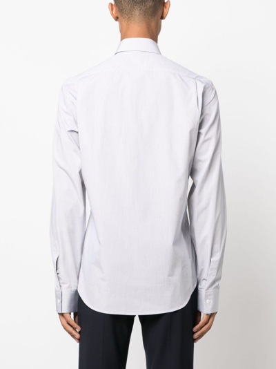 Lanvin Grid-pattern Cotton Shirt In Grey