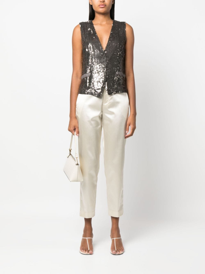 P.a.r.o.s.h V-neck Sequined Vest In Grey