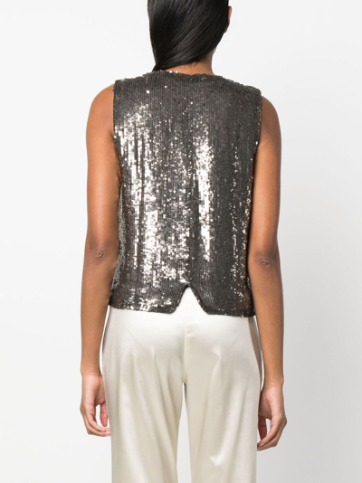 P.a.r.o.s.h V-neck Sequined Vest In Grey