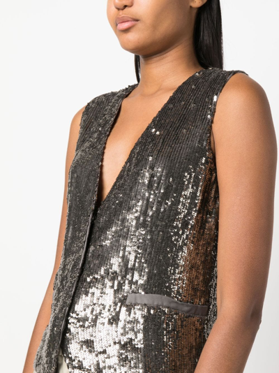 P.a.r.o.s.h V-neck Sequined Vest In Grey