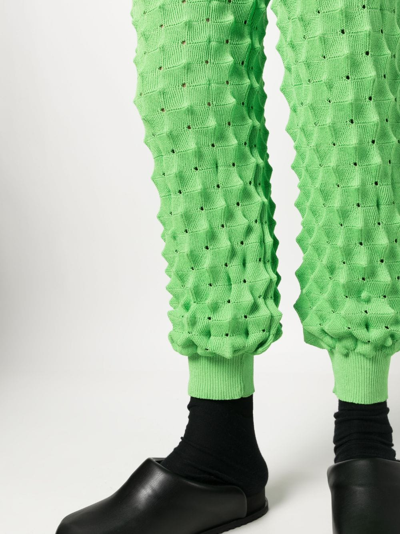 Shop Henrik Vibskov Ribbed Waist Spike-knit Paint In Green