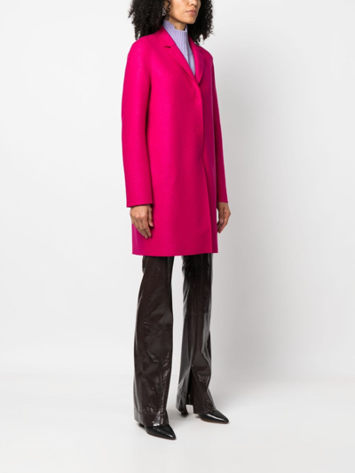 Shop Harris Wharf London Virgin-wool Notched-lapels Coat In Pink