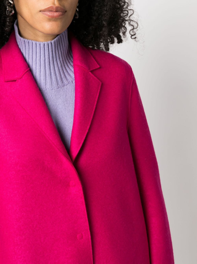 Shop Harris Wharf London Virgin-wool Notched-lapels Coat In Pink