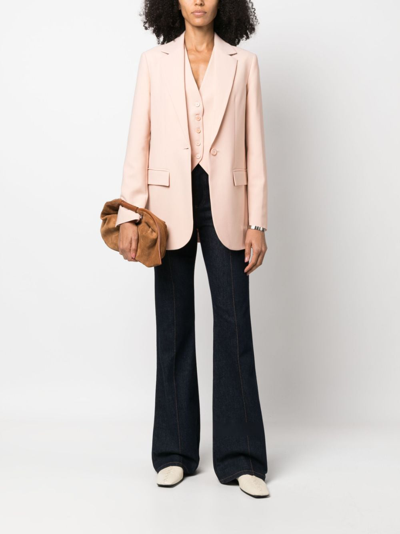 Shop Semicouture Notched-lapels Single-breasted Blazer In Pink