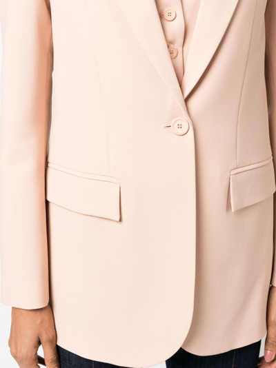 Shop Semicouture Notched-lapels Single-breasted Blazer In Pink