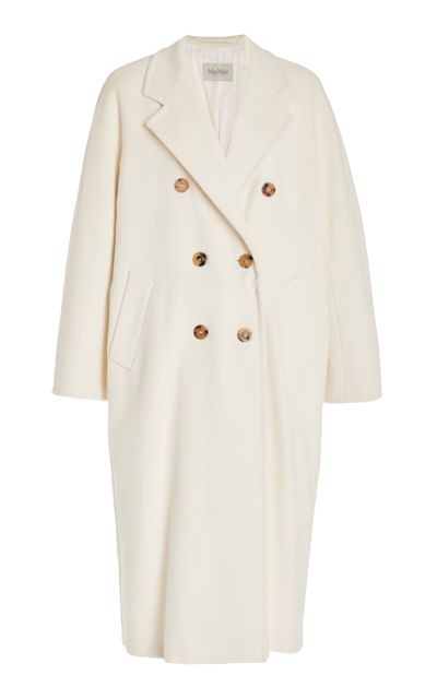Shop Max Mara Icon Oversized Double-breasted Wool-cashmere Coat In White