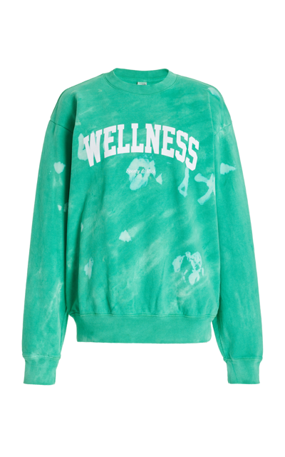 Shop Sporty And Rich Wellness Ivy Tie-dyed Cotton Sweatshirt In Green