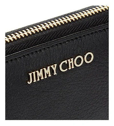 Shop Jimmy Choo Pippa 软-粮食 皮革 钱包 In Black