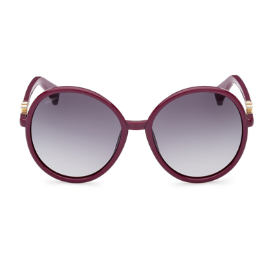 Shop Max Mara Round Frame Sunglasses In Purple