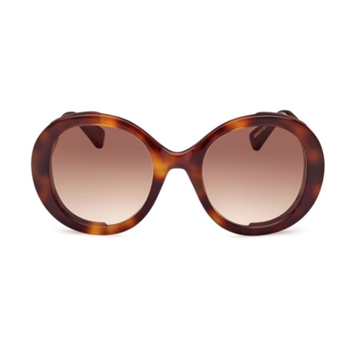 Shop Max Mara Round Frame Sunglasses In Multi
