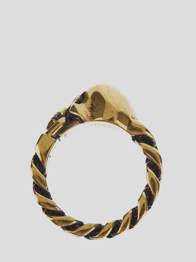 Shop Alexander Mcqueen Chain Ring In Golden