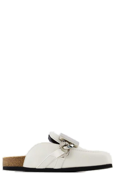 Shop Jw Anderson Chain Embellished Slip In White