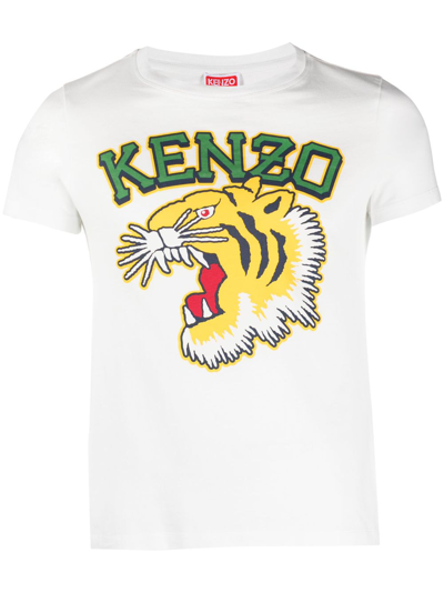 Shop Kenzo 'varsity Jungle' Tiger T-shirt In White