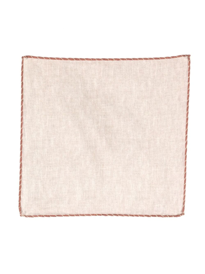 Shop Eleventy Contrasting- Border Cotton-wool Scarf In Brown