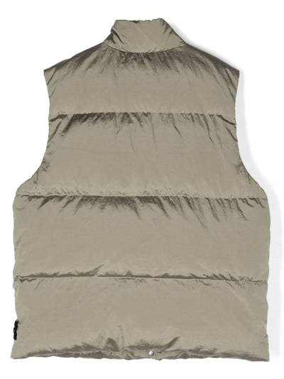 Stone Island Logo-patch Padded Gilet In Grey