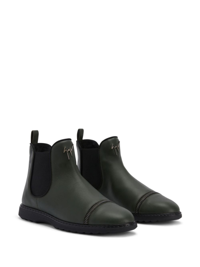 Giuseppe Zanotti Man Ankle Boots Dark Green Size 14 Soft Leather In Multicolour