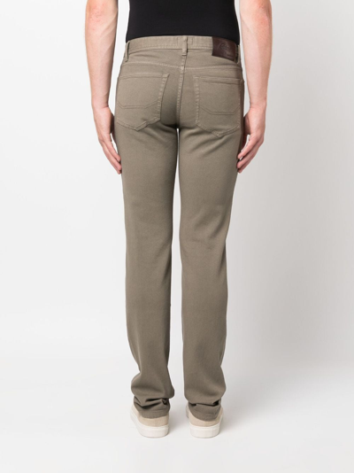 Shop Brioni Low-rise Slim-fit Jeans In Neutrals