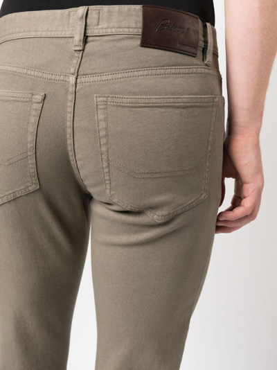 Shop Brioni Low-rise Slim-fit Jeans In Neutrals