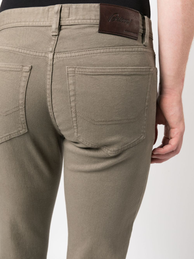 Brioni Low-rise Slim-fit Jeans In Neutrals