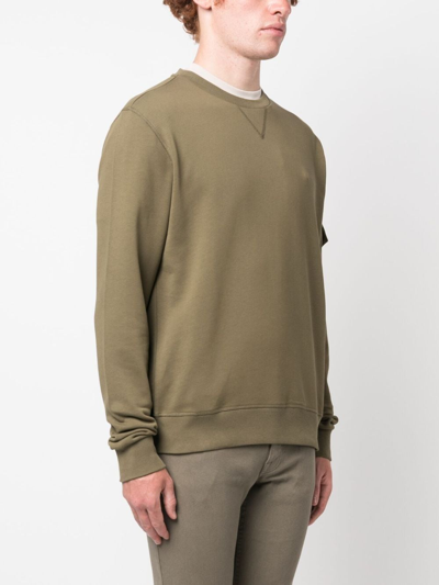 Herno Sleeve Patch-pocket Cotton Sweatshirt In Green