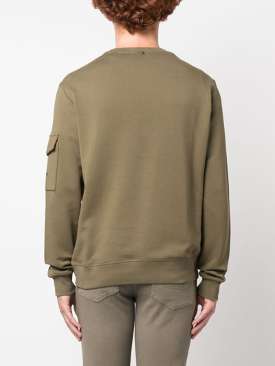Herno Sleeve Patch-pocket Cotton Sweatshirt In Green