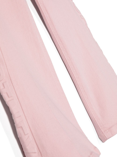 Shop Stella Mccartney Logo-embossed Flared Trousers In Pink