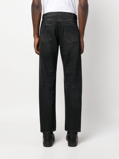 Shop Off-white Arr Tab Logo-patch Tapered Jeans In Grey