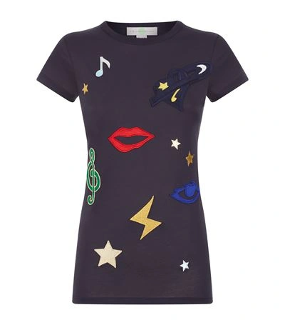 Stella Mccartney Patches Short-sleeve T-shirt, Midnight In Navy