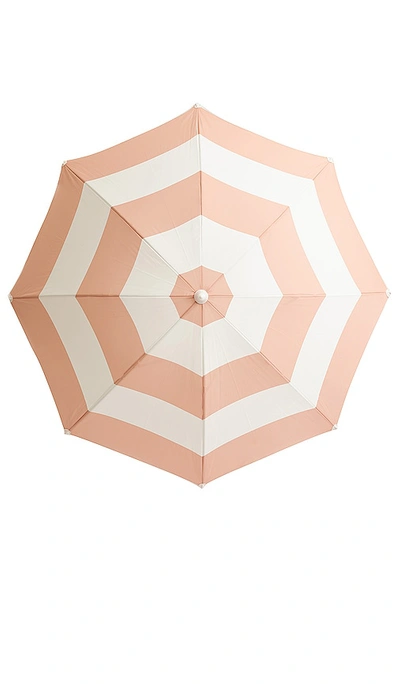Shop Business & Pleasure Co. The Holiday Beach Umbrella In Pink Capri Stripe