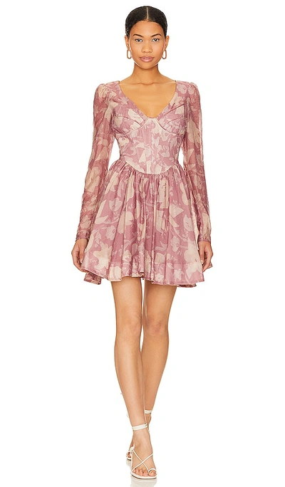 Shop Bardot Carmen Mini Dress In Dusty Rose