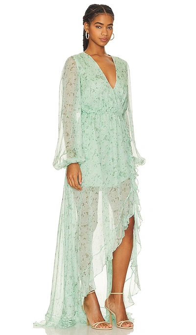 Shop Caroline Constas Liv Gown In Mint Blossom