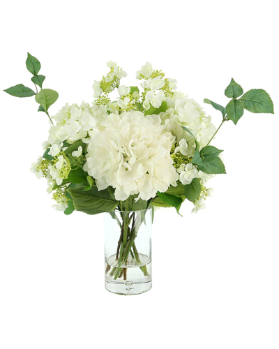 Creative Displays White Blooming Hydrangea Floral In White