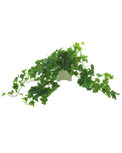 Creative Displays Green Ivy Arrangement In Square Ceramic Pot In Green