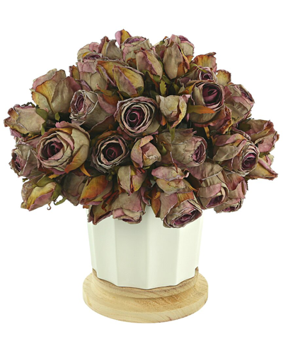 Shop Creative Displays Burgundy Dried Rose Bundle In Purple