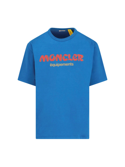 Shop Moncler Genius X Salehe Bembury Logo T-shirt In Blue