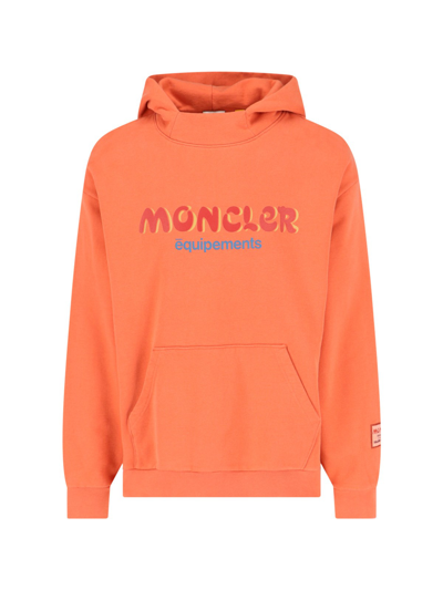 Shop Moncler Genius X Salehe Bembury Logo Hoodie In Orange