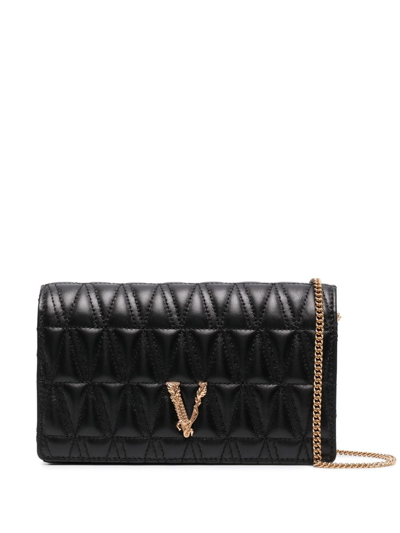Shop Versace Virtus Clutch In Black  
