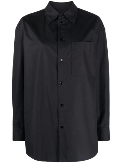 Shop Lemaire Cotton Shirt In Black  