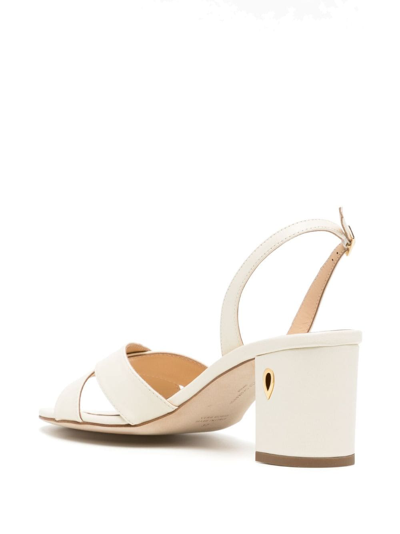 Shop Jennifer Chamandi Leonardo 65mm Leather Sandals In White