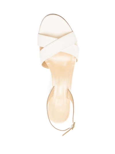 Shop Jennifer Chamandi Leonardo 65mm Leather Sandals In White