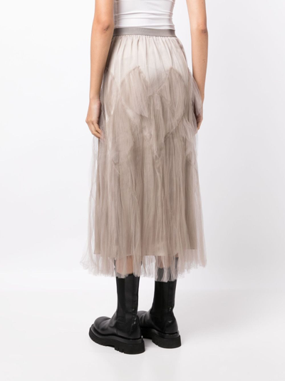 Shop Jnby Tulle High-waist Skirt In Braun