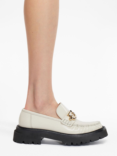 Ferragamo Gancini Loafer In White