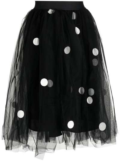 Shop Jnby Polka-dot A-line Skirt In Schwarz