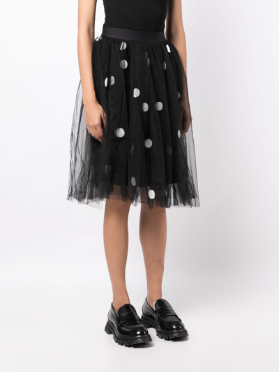 Shop Jnby Polka-dot A-line Skirt In Schwarz