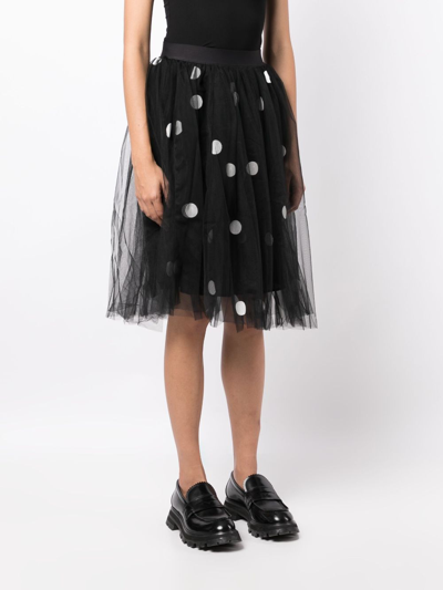 Jnby Polka-dot A-line Skirt In Schwarz