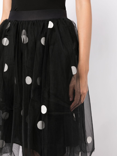 Shop Jnby Polka-dot A-line Skirt In Schwarz